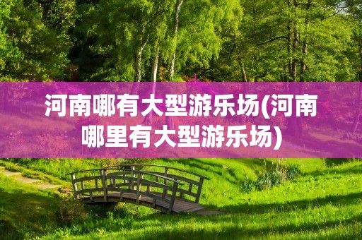 河南哪有大型游乐场(河南哪里有大型游乐场)