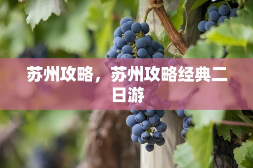 苏州攻略，苏州攻略经典二日游