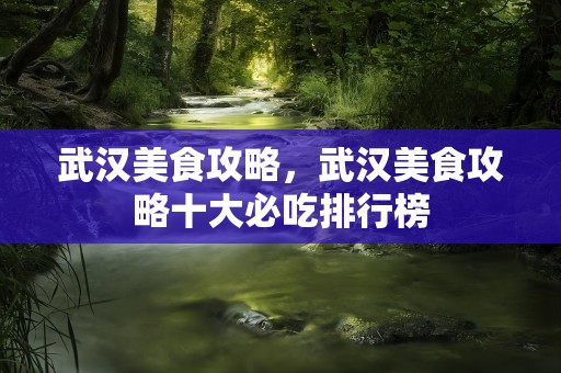 武汉美食攻略，武汉美食攻略十大必吃排行榜