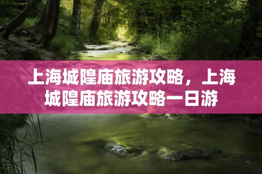 上海城隍庙旅游攻略，上海城隍庙旅游攻略一日游