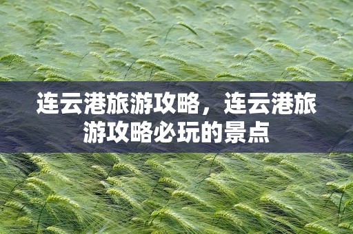 连云港旅游攻略，连云港旅游攻略必玩的景点