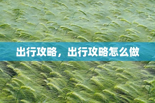 出行攻略，出行攻略怎么做