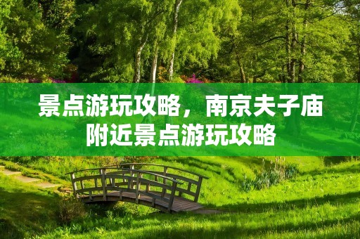 景点游玩攻略，南京夫子庙附近景点游玩攻略
