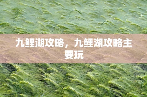 九鲤湖攻略，九鲤湖攻略主要玩