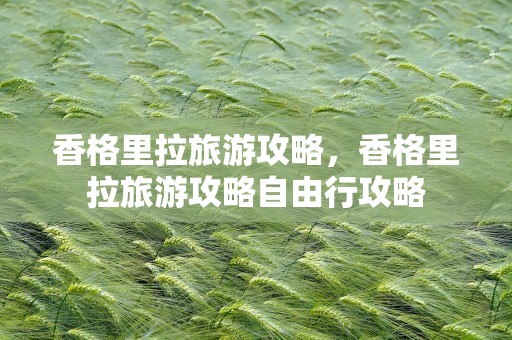 香格里拉旅游攻略，香格里拉旅游攻略自由行攻略