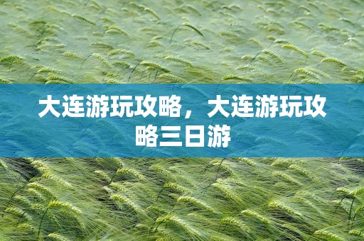 大连游玩攻略，大连游玩攻略三日游
