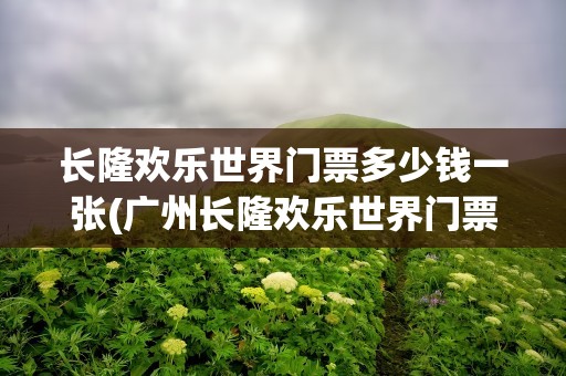 长隆欢乐世界门票多少钱一张(广州长隆欢乐世界门票多少钱一张)