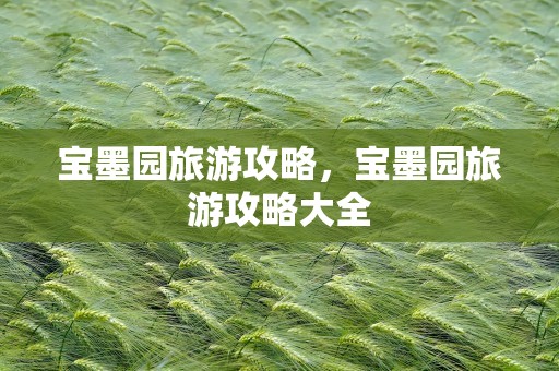 宝墨园旅游攻略，宝墨园旅游攻略大全