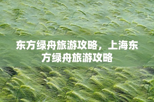 东方绿舟旅游攻略，上海东方绿舟旅游攻略