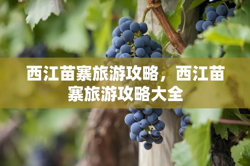 西江苗寨旅游攻略，西江苗寨旅游攻略大全