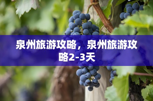 泉州旅游攻略，泉州旅游攻略2-3天