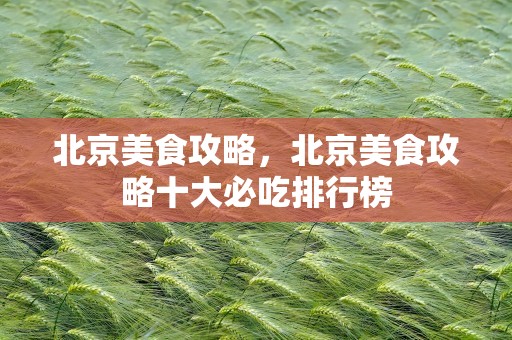 北京美食攻略，北京美食攻略十大必吃排行榜