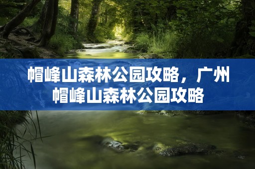 帽峰山森林公园攻略，广州帽峰山森林公园攻略