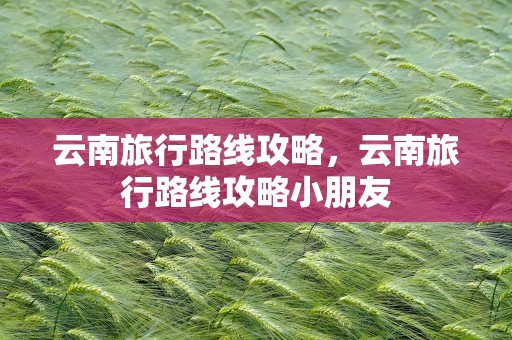 云南旅行路线攻略，云南旅行路线攻略小朋友
