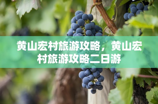 黄山宏村旅游攻略，黄山宏村旅游攻略二日游