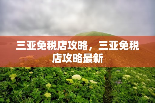 三亚免税店攻略，三亚免税店攻略最新