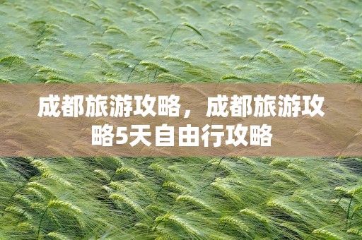 成都旅游攻略，成都旅游攻略5天自由行攻略