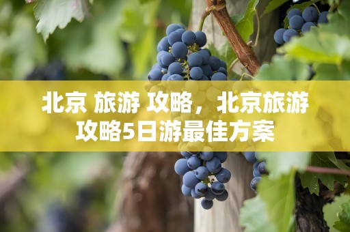 北京 旅游 攻略，北京旅游攻略5日游最佳方案