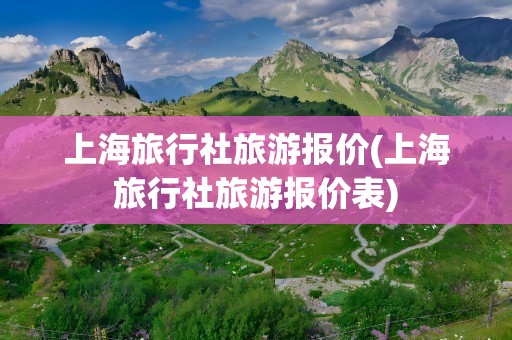 上海旅行社旅游报价(上海旅行社旅游报价表)