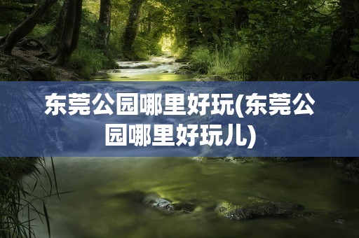 东莞公园哪里好玩(东莞公园哪里好玩儿)