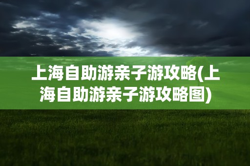 上海自助游亲子游攻略(上海自助游亲子游攻略图)