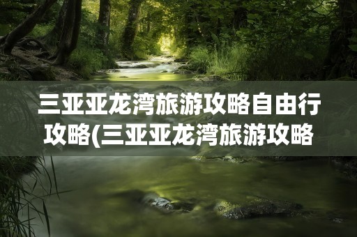 三亚亚龙湾旅游攻略自由行攻略(三亚亚龙湾旅游攻略自由行攻略大全)