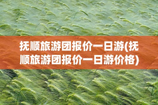 抚顺旅游团报价一日游(抚顺旅游团报价一日游价格)