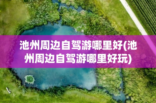 池州周边自驾游哪里好(池州周边自驾游哪里好玩)