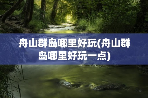 舟山群岛哪里好玩(舟山群岛哪里好玩一点)
