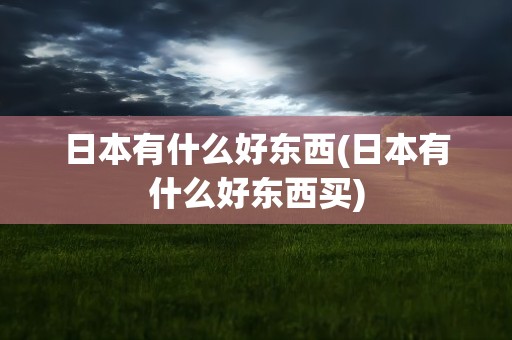 日本有什么好东西(日本有什么好东西买)