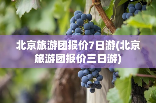 北京旅游团报价7日游(北京旅游团报价三日游)