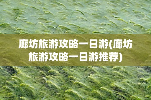 廊坊旅游攻略一日游(廊坊旅游攻略一日游推荐)