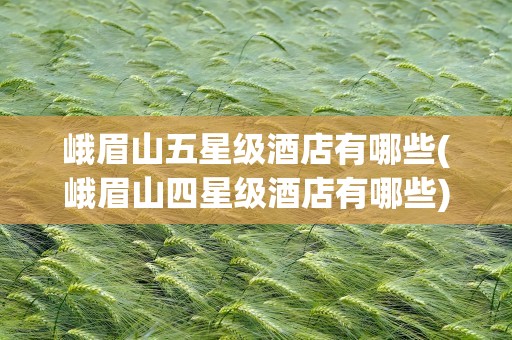 峨眉山五星级酒店有哪些(峨眉山四星级酒店有哪些)