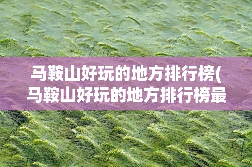 马鞍山好玩的地方排行榜(马鞍山好玩的地方排行榜最新)