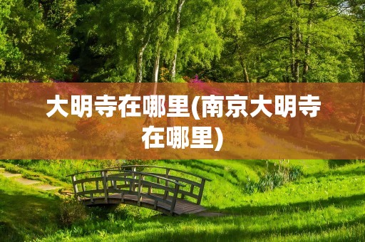 大明寺在哪里(南京大明寺在哪里)