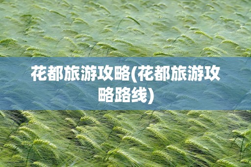花都旅游攻略(花都旅游攻略路线)