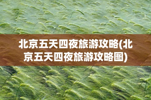 北京五天四夜旅游攻略(北京五天四夜旅游攻略图)