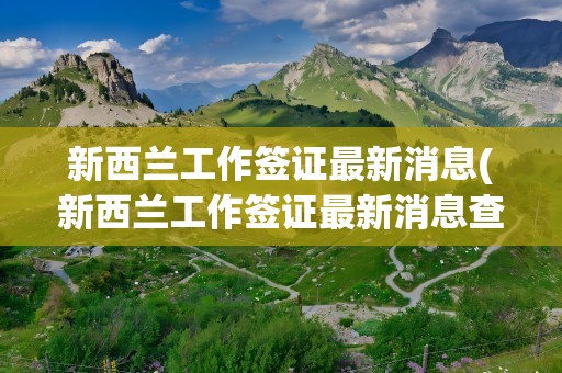 新西兰工作签证最新消息(新西兰工作签证最新消息查询)
