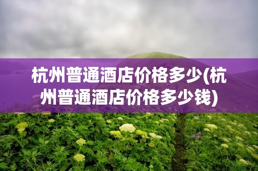 杭州普通酒店价格多少(杭州普通酒店价格多少钱)