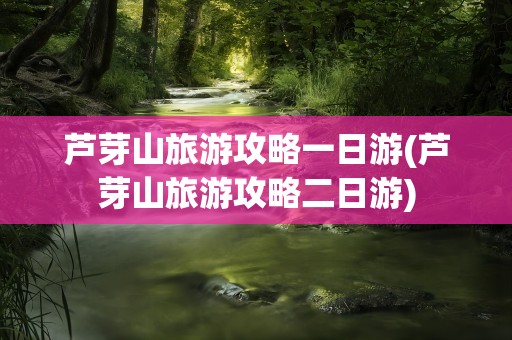 芦芽山旅游攻略一日游(芦芽山旅游攻略二日游)