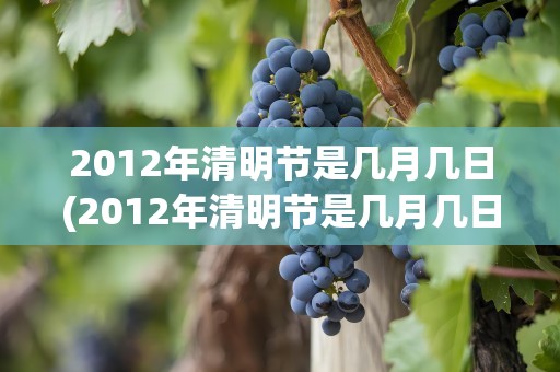 2012年清明节是几月几日(2012年清明节是几月几日日)