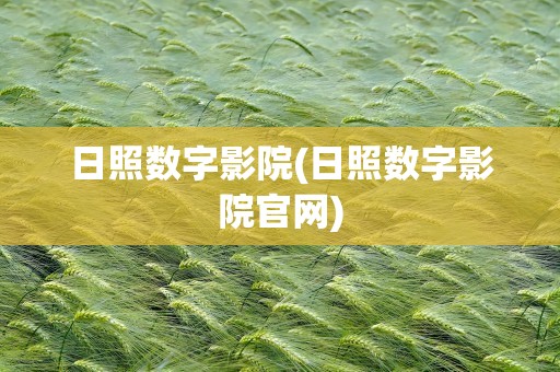 日照数字影院(日照数字影院官网)
