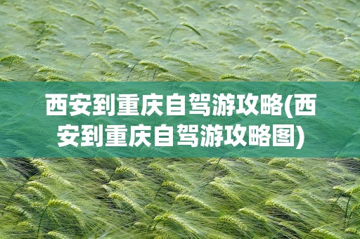 西安到重庆自驾游攻略(西安到重庆自驾游攻略图)