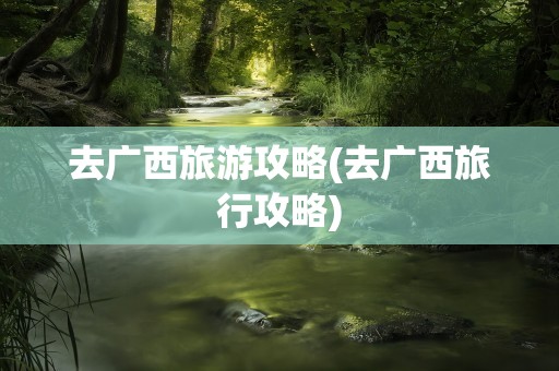 去广西旅游攻略(去广西旅行攻略)