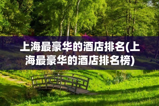 上海最豪华的酒店排名(上海最豪华的酒店排名榜)