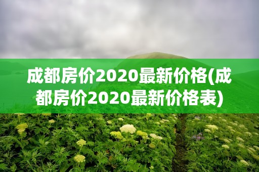 成都房价2020最新价格(成都房价2020最新价格表)