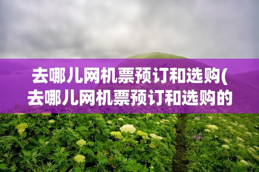 去哪儿网机票预订和选购(去哪儿网机票预订和选购的区别)