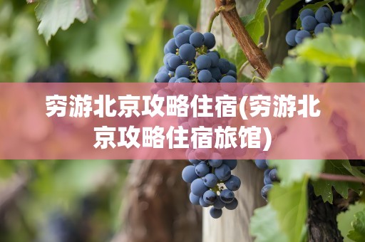 穷游北京攻略住宿(穷游北京攻略住宿旅馆)