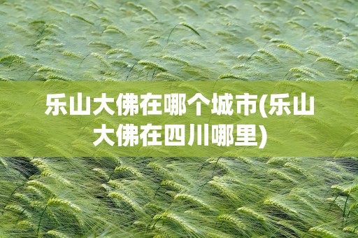 乐山大佛在哪个城市(乐山大佛在四川哪里)