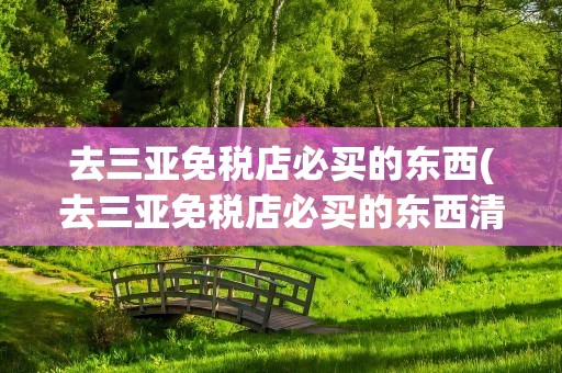 去三亚免税店必买的东西(去三亚免税店必买的东西清单)